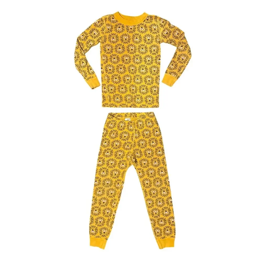 Hanna Andersson Happy Lions Print Long John Pajamas Size 5